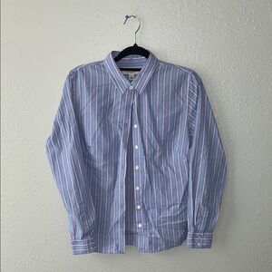 Banana Republic Blue and Pink Casual Button Down Shirt